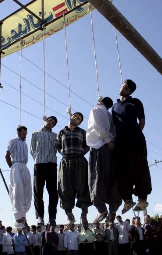 photojournalism--hung men in Iran